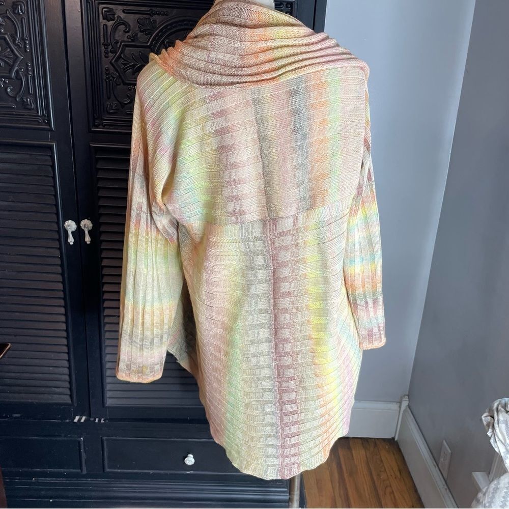 M.& KYOKO Knit Long Circle Cardigan Kawaii Pastel Sweater Rainbow Knit Open‎ 2 - Picture 3 of 4